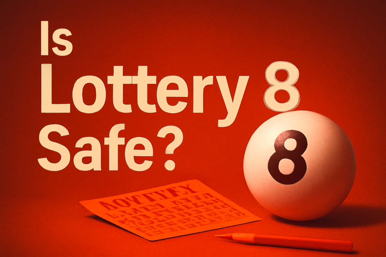 Informational scene showcasing the safety features of Lottery 8.