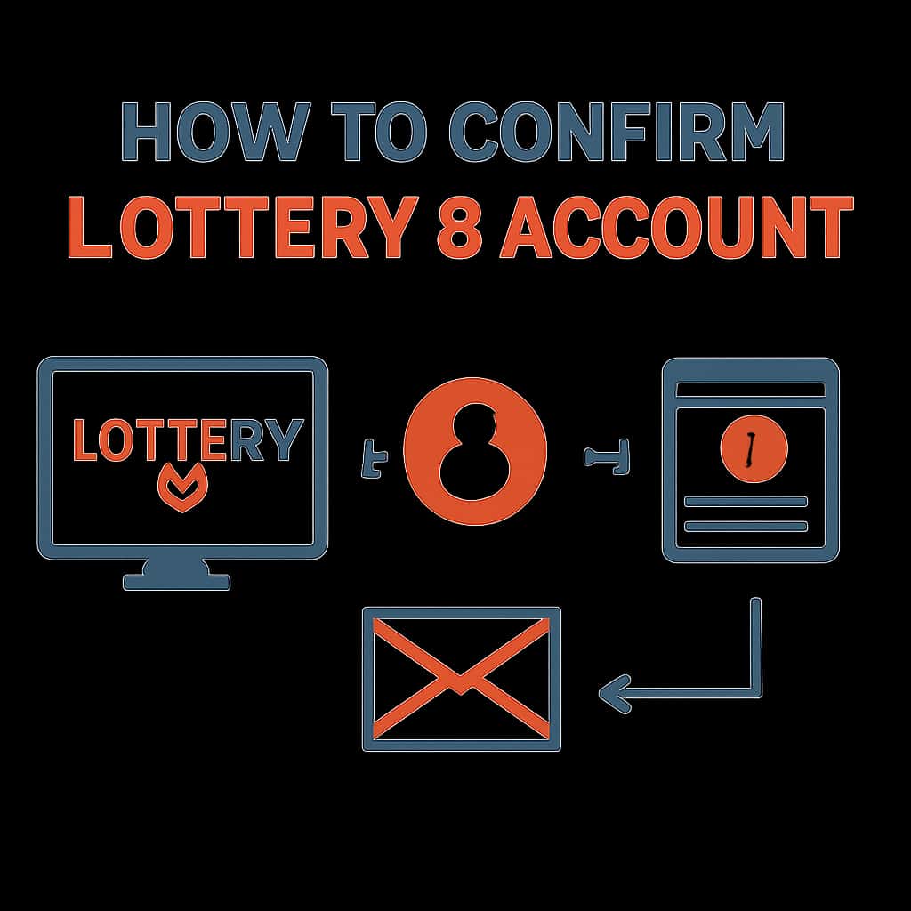 An educational diagram on the account confirmation process for Lottery 8.