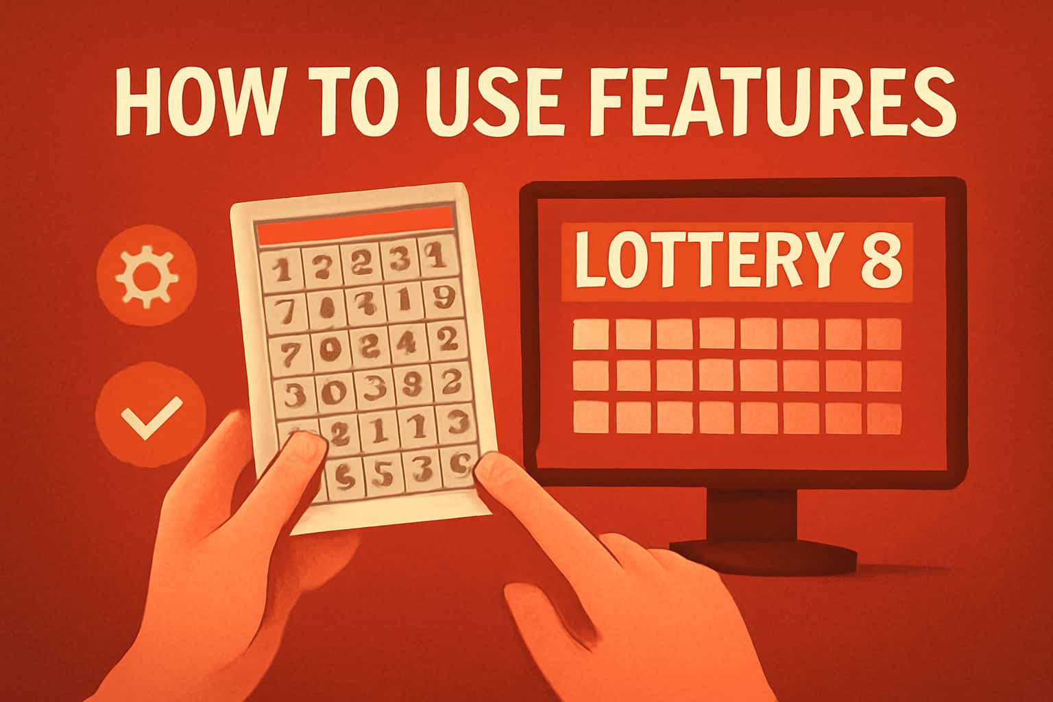 An informative scene depicting the features of Lottery 8 in a professional setting.