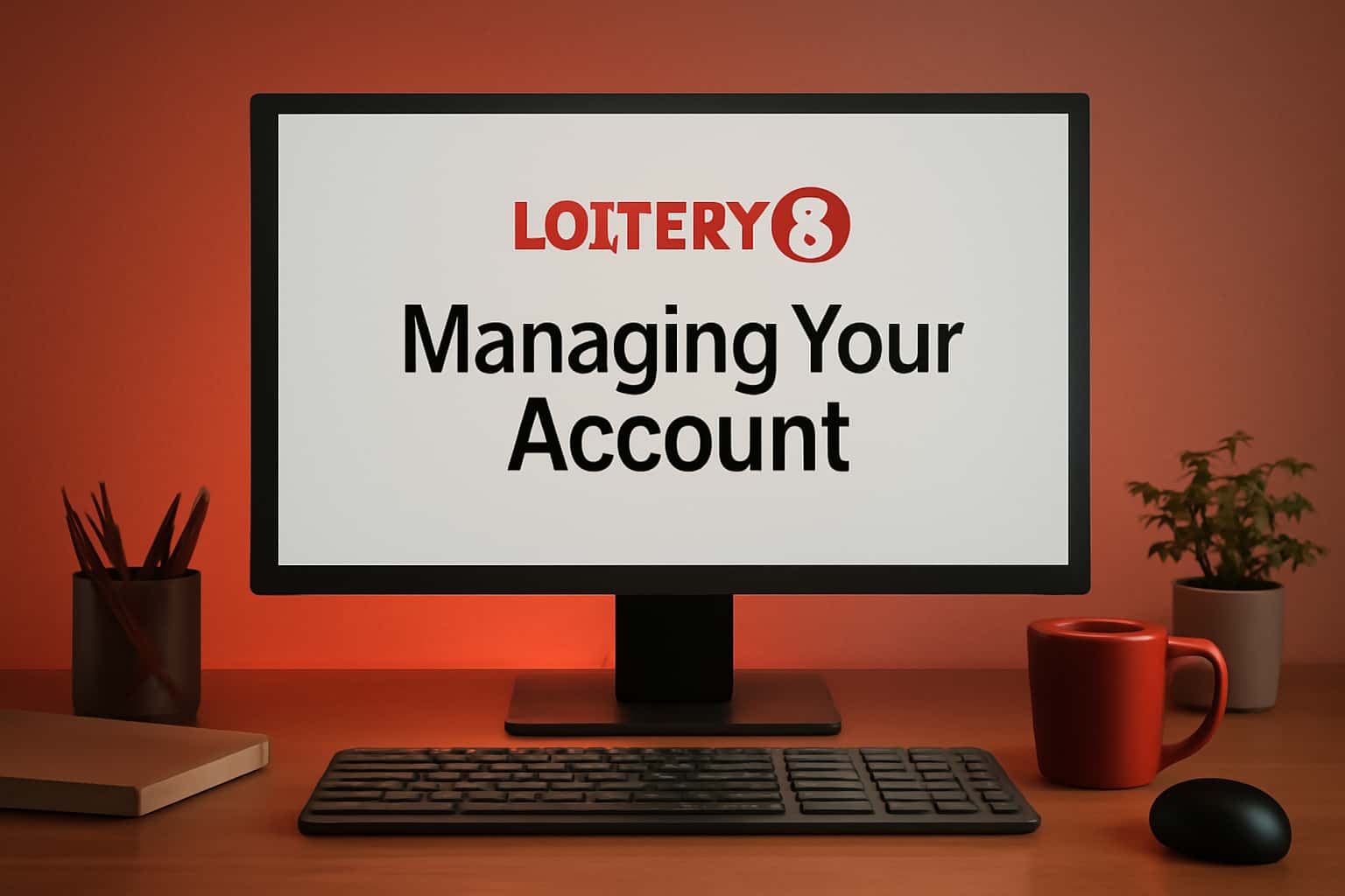 A professional illustration about managing a Lottery 8 account.