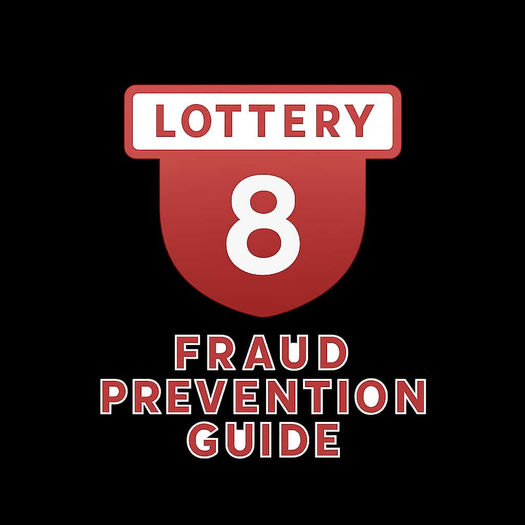 A badge representing the Lottery 8 Fraud Prevention Guide.