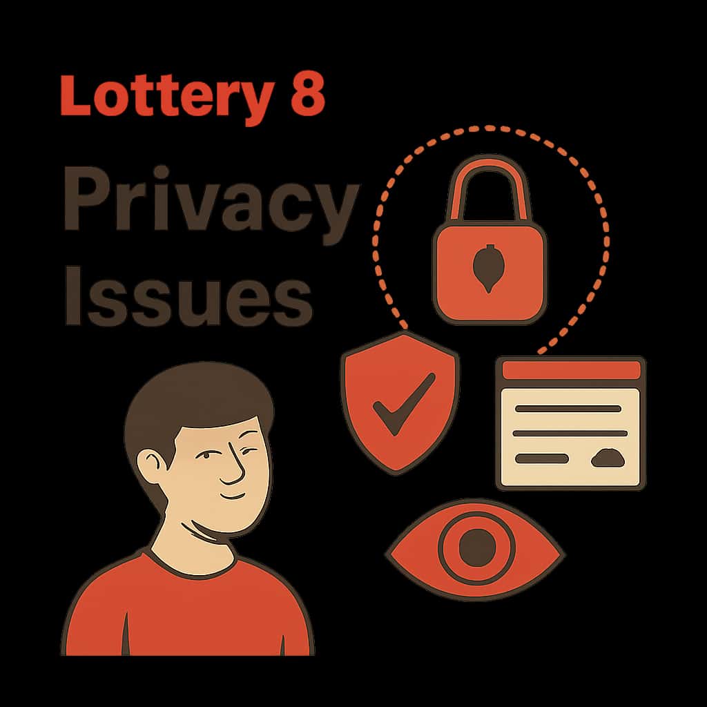 An educational diagram illustrating key privacy issues related to Lottery 8.