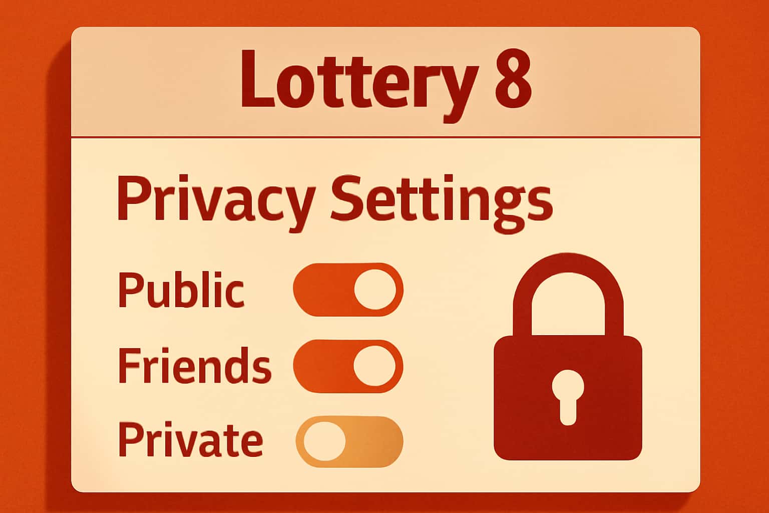 Informational scene depicting Lottery 8 Privacy Settings.