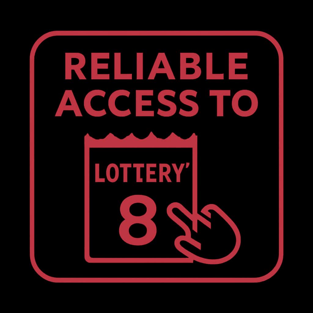 A badge concept illustrating reliable access to Lottery 8.
