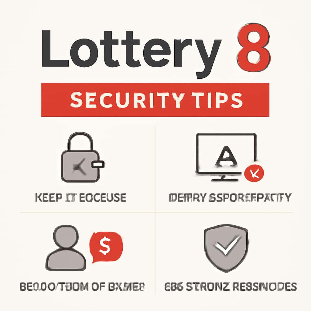 Illustration explaining Lottery 8 Security Tips in an educational format.