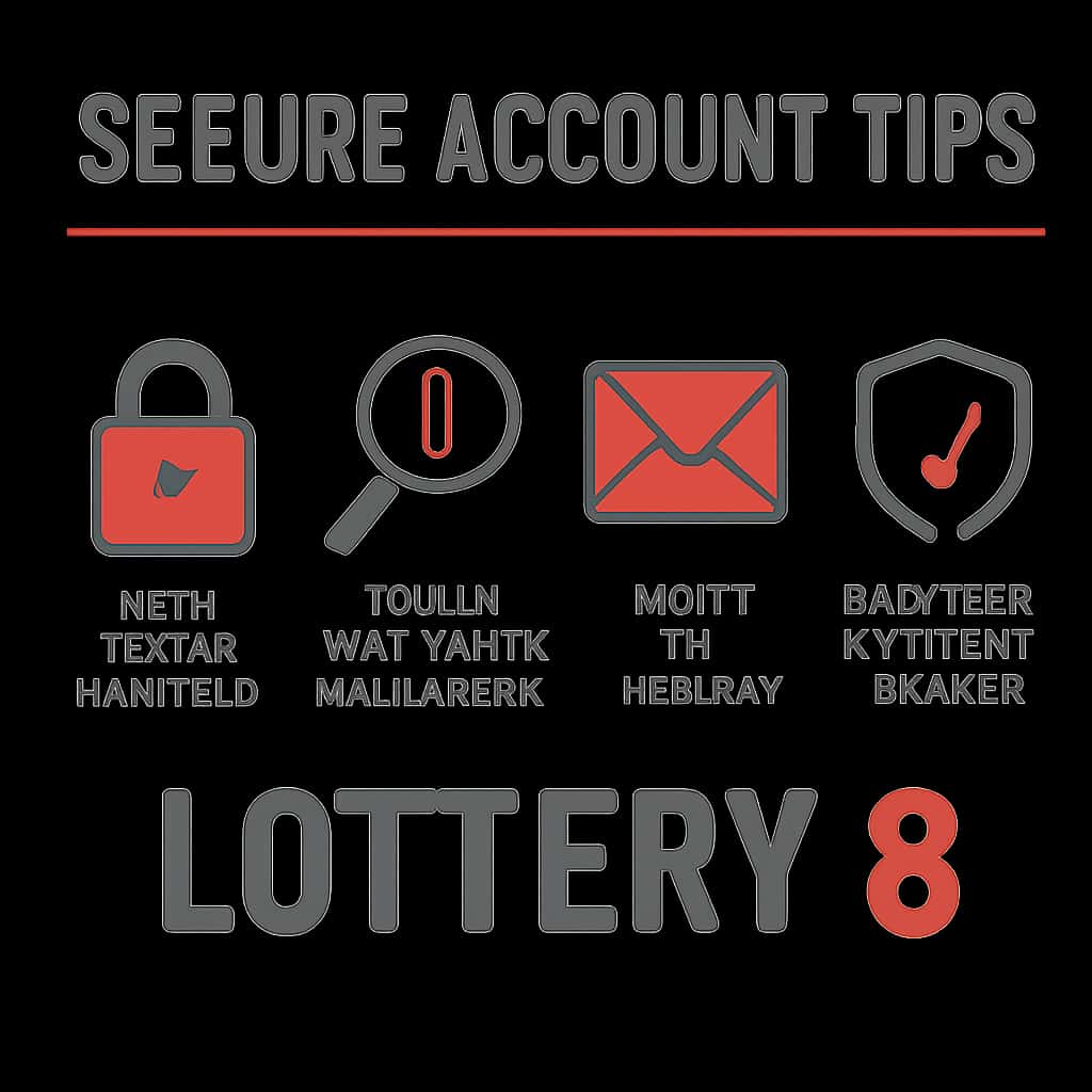An educational diagram on securing Lottery 8 accounts.