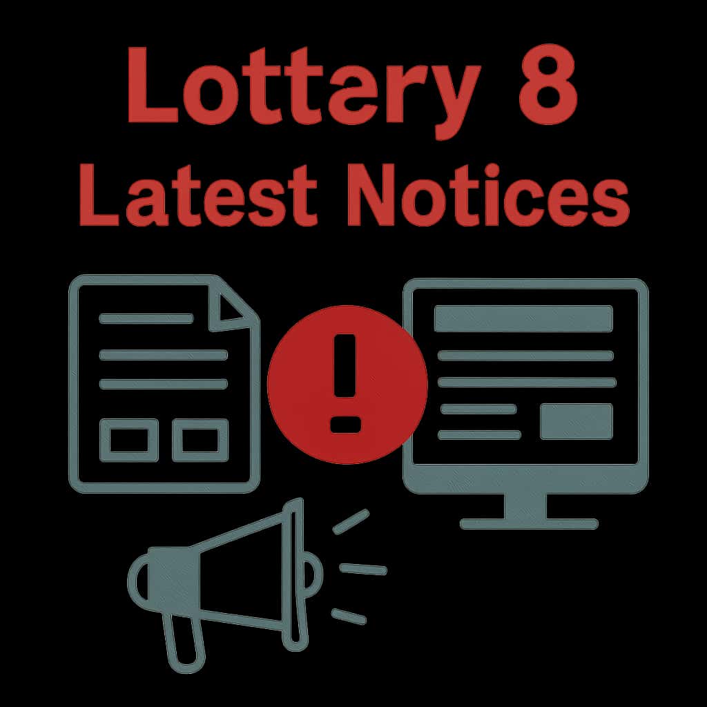 An educational diagram illustrating key points about Latest Lottery 8 Notices.